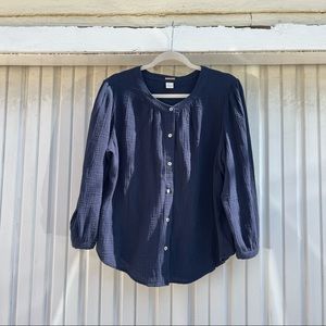 MAGASCHONI blue gauze button up blouse